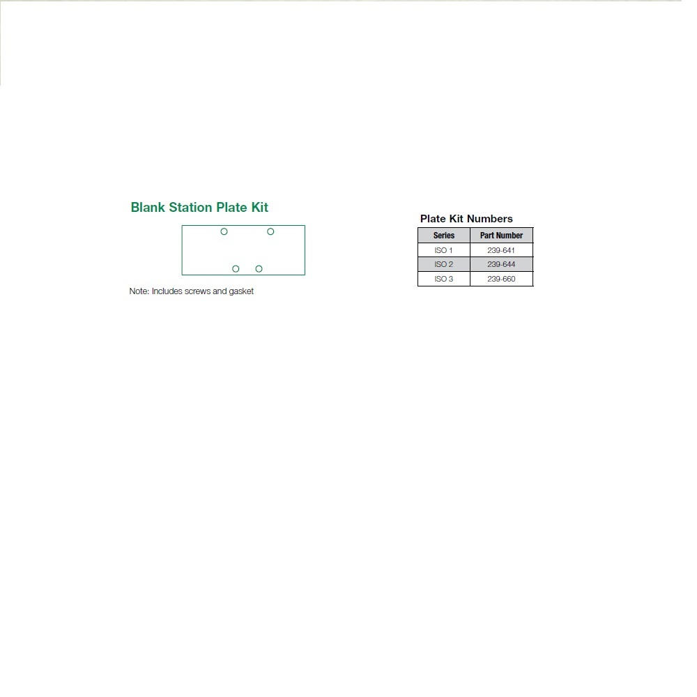 239-641 NUMATICS/AVENTICS BLANK PLATE<BR>ISO1 SERIES